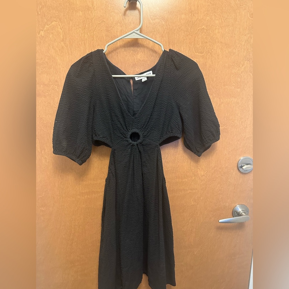 Dry Goods Black Textured Midi Dress